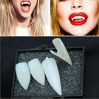 Vampire Fangs Teeth for Kids Adults, Realistic Reusable Vampire Fangs  Cosplay Accessories Halloween Party Prop 