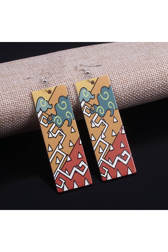 Cosplay Drop Earrings Anime Acrylic Demon Slayer Kimetsu no Yaiba Blade of Ghost Earings For Women Men Tanjiro Earrings