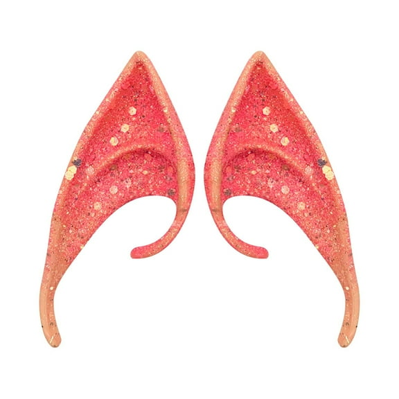 Cosplay Fairy Pixie Elf Ears,Sparkling Latex Pointy Ears,Small & Short & Long Elven Fake Ear for Women Halloween Christmas Party Dress Up Costume Masquerade Accessories