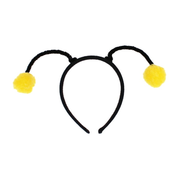 Cosplay Headband Bee Pompom Shape Hair Hoop Plush Party Headpiece Childrens Day Stage Dancing Headband Unisex