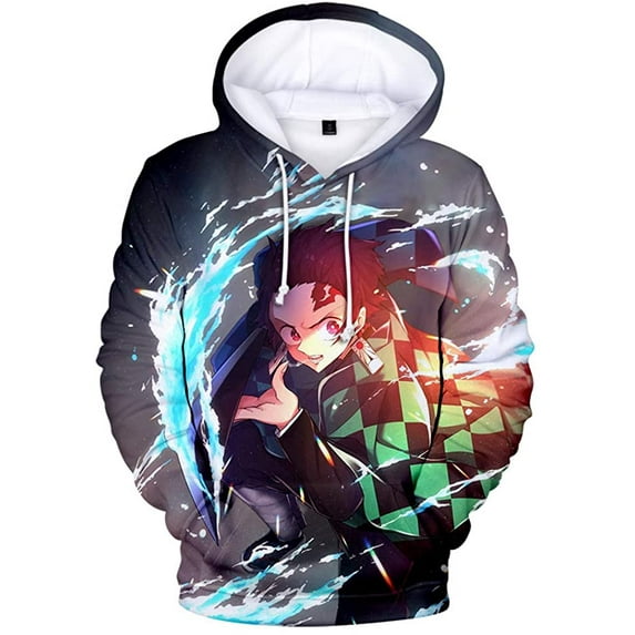 Cosplay Life Demon Slayer Anime Pullover Hoodie - Halloween Unisex Adult Manga Character Merch Sweater With Kangaroo Pockets (16, L)