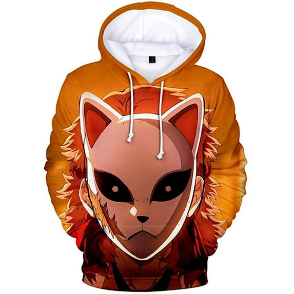 Cosplay Life Demon Slayer Anime Pullover Hoodie - Halloween Unisex Adult Manga Character Merch Sweater With Kangaroo Pockets (2, L)