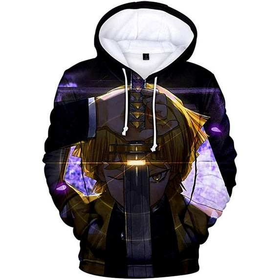 Cosplay Life Demon Slayer Anime Pullover Hoodie - Halloween Unisex Adult Manga Character Merch Sweater With Kangaroo Pockets (3, 2XL)