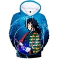 thumbnail image 1 of Cosplay Life Demon Slayer Anime Pullover Hoodie - Halloween Unisex Adult Manga Character Merch Sweater With Kangaroo Pockets (8, L), 1 of 3