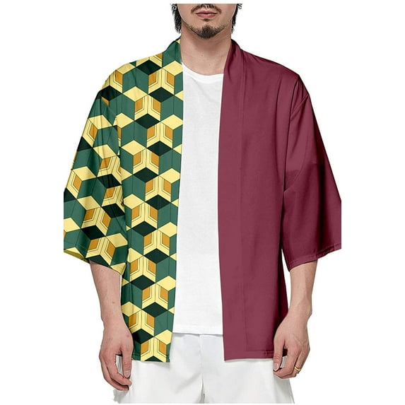 Cosplay Life Demon Slayer Kimono – Premium Demon Slayer Kimetsu No Yaiba Robe for Men and Women – Durable Cosplay Kimono (Giyu, 3XL)