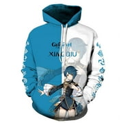 COSPLAY LIFE Genshin Impact Anime Pullover Hoodie - Halloween Unisex Adult Manga Sweater Merch Kangaroo Pockets (7,L)