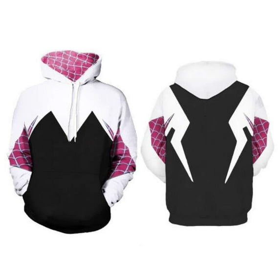 Cosplay Life Gwen Stacy Hoodie Pullover Sweater with Kangaroo Pocket (Small)