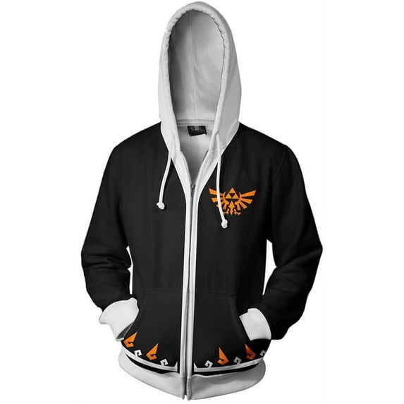 Cosplay Life Legend of Zelda Breath of The Wild Twilight Princess Kangaroo Pocket Cosplay Hoodies - Unisex Pullover Sweaters (Black, XL)