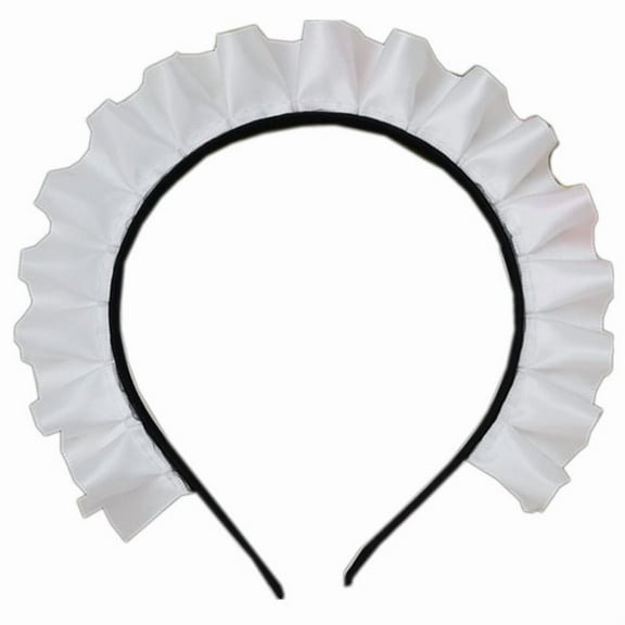 Cosplay Maid Hair Hoop Women Elegant Pleated Lace Makeup Headbands for Girls Stage Halloween Performances Headpieces