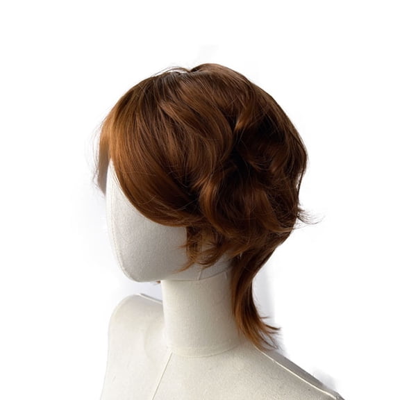 Cosplay Men's Short Hair Wig with Broken Bangs and Wolf Tail - Perfect for Costume Parties and Themed Events