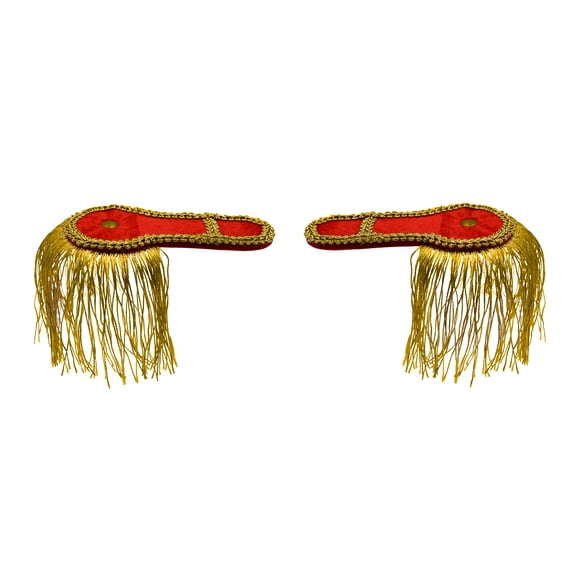 Cosplay Ringmaster Shoulder Epaulettes Gold Fringe Boards Costume Accessories (Red/Gold)