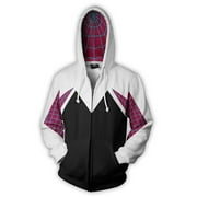 XDOVET Cosplay Spider Gwen 3D Style Zipper Hooded Sweatshirt Kids/Adult