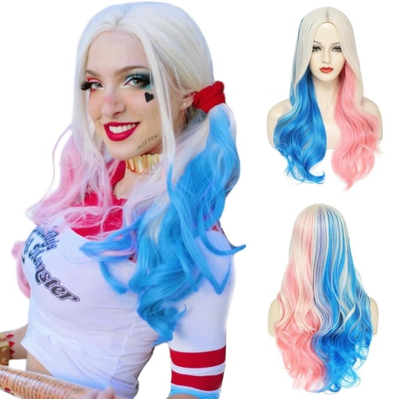 Cosplay Wig Long Gradient Braid Anime Wig with Bangs Ponytail Synthetic Wig Suitable for Women's Party