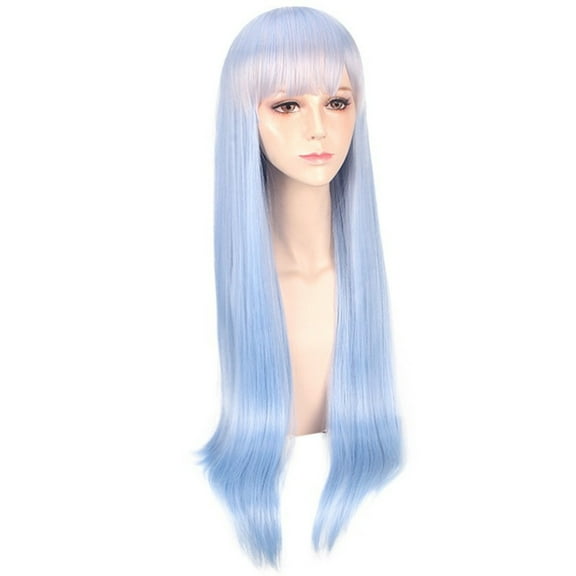 Cosplay Wig Long Gradient Braid Anime Wig with Bangs Ponytail Synthetic Wig Suitable for Women's Party