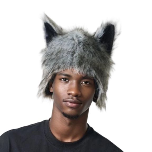 Cosplay Wolf Ear Hat Cold Weather Hat With Extended EarFlaps for Women Girl