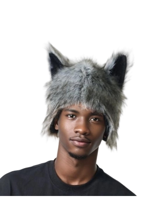 Cosplay Wolf Ear Hat Cold Weather Hat With Extended EarFlaps for Women Girl