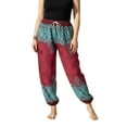 thumbnail image 1 of CosplaySpa Women's Harem Boho Palazzo Pants, Elastic, Drawstring, Plus Size, 1 of 7