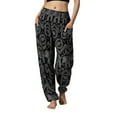 thumbnail image 1 of CosplaySpa Women's Smocked Waist Boho Palazzo Harem Pants, Flowy and Soft, 1 of 7