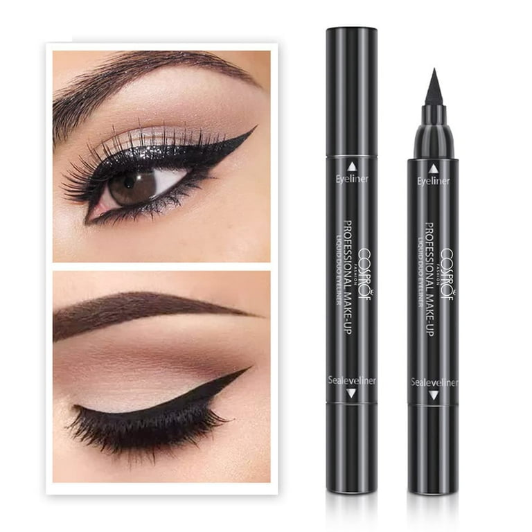 Cosprof Dual-ended Eyeliner Stamp, Waterproof Black Seal Pencil 