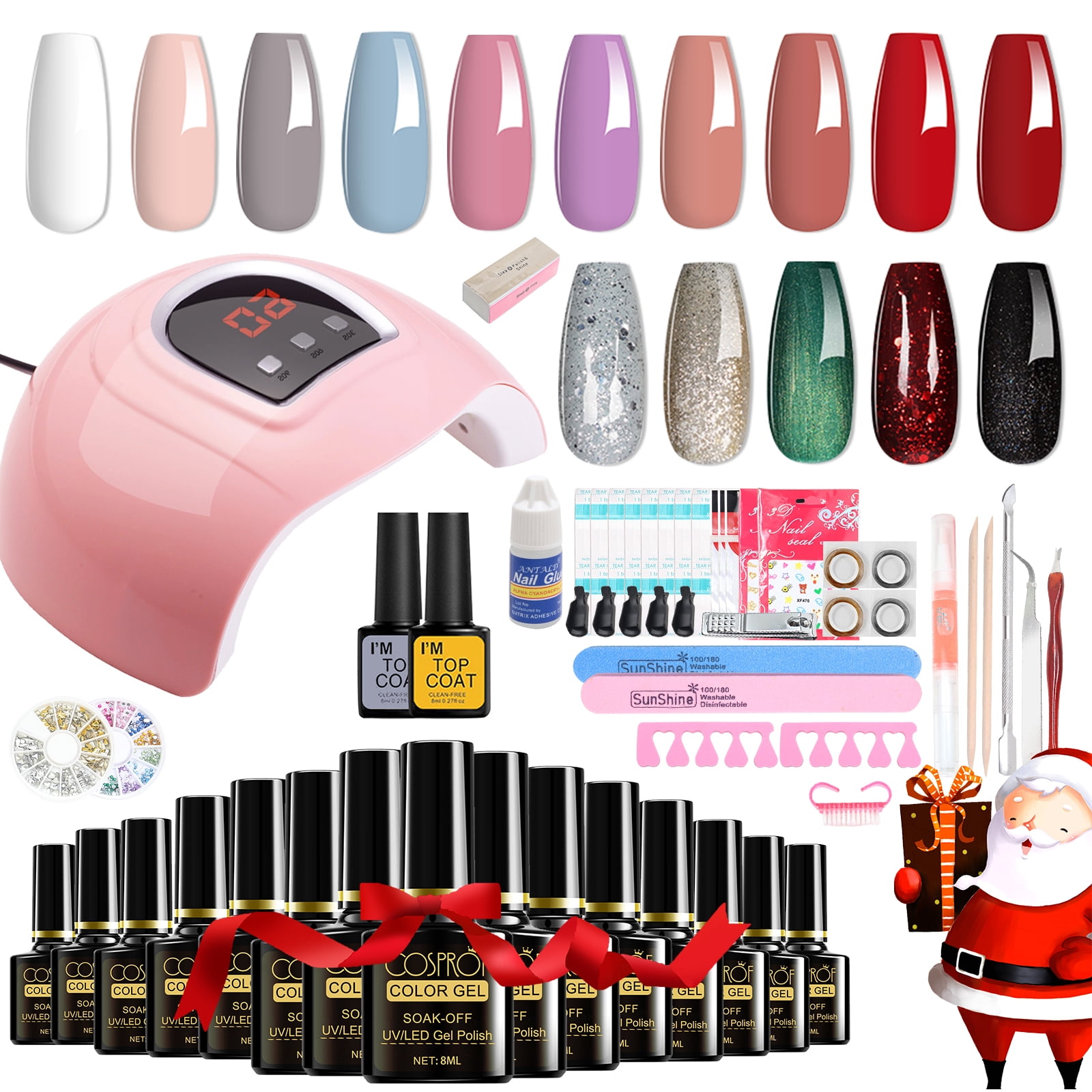 Limegirl gel nail kit with 48w uv light 20 colors gel nail polish and 6 colors poly nail gel kit with base top coat soak off nail gel kit