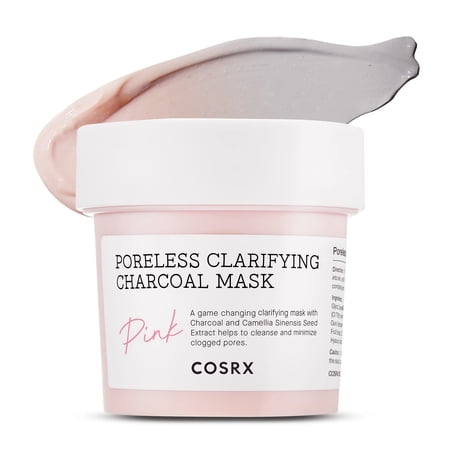COSRX Pink Pore Clarifying Charcoal Wash-off Mask, 3.8 fl oz (Pack of 1)