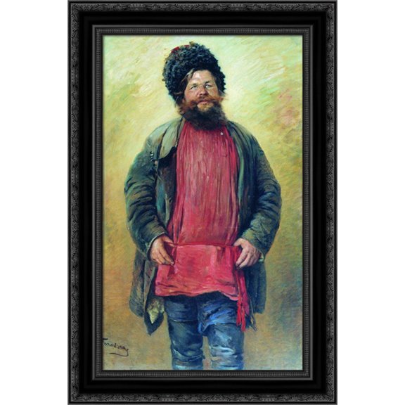 Cossack 18x24 Black Ornate Wood Framed Canvas Art by Makovsky, Konstantin