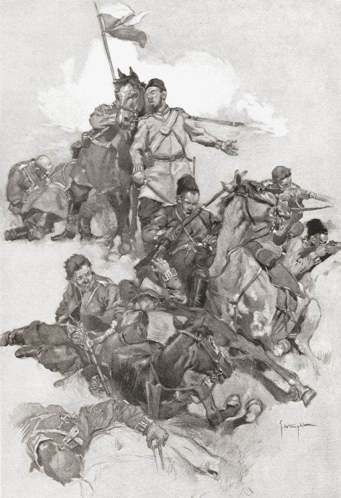 Cossacks Fighting In Hollow Square Formation From The Century Illustrated Monthly Magazine May To October 1904 Canvas Art - Ken Welsh Design Pics (12 x 17)