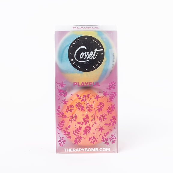 Cosset Playful Bubble Bath Bomb two-pack for Kids, Fruity Scented with a Toy Surprise, 18 oz