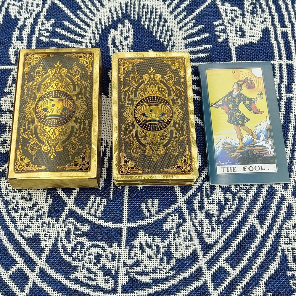 Cost Worthy Luxe Gold Foil Tarot Deck With Nice Plastic Package Board Game of Oracle Cards For Beginners