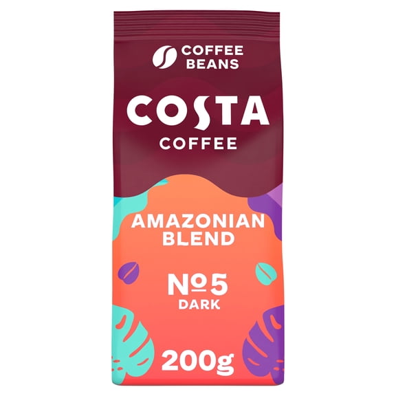Costa Amazonian Blend Whole Coffee Beans 200G, Imported from Britain