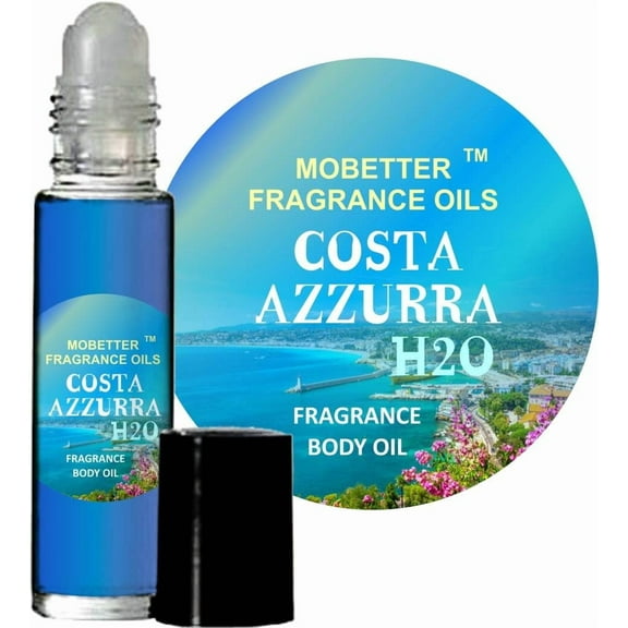 Costa Azzurra H2O Unisex Body Oil 1/3 oz roll on Glass Bottle by MoBetter Fragrance Oils