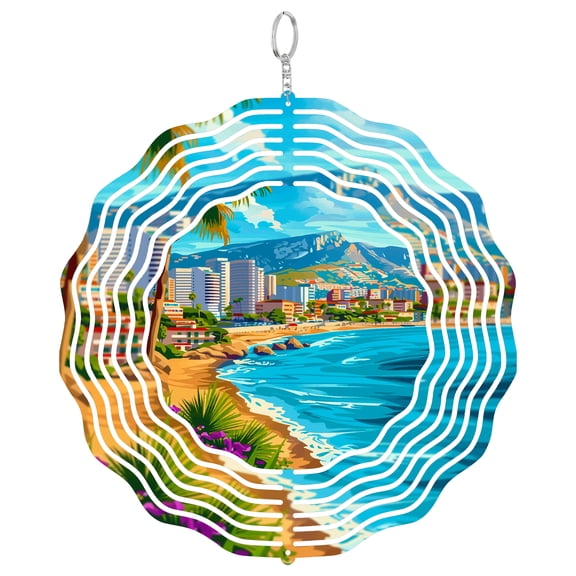 Costa Blanca Spain 3D Wind Spinner Kinetic Stainless Steel Gift Art
