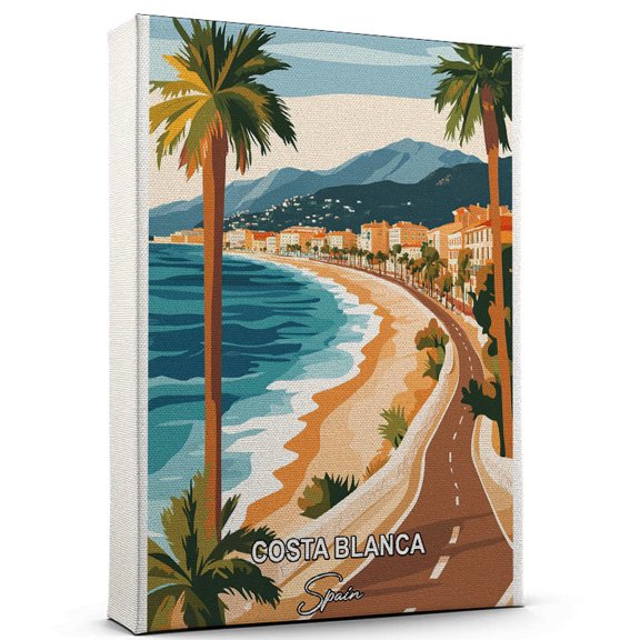 Costa Blanca Travel Canvas Wall Art – Spain Canvas – A Scenic Artwork That Evokes Calmness, Wanderlust, and Connection with the World