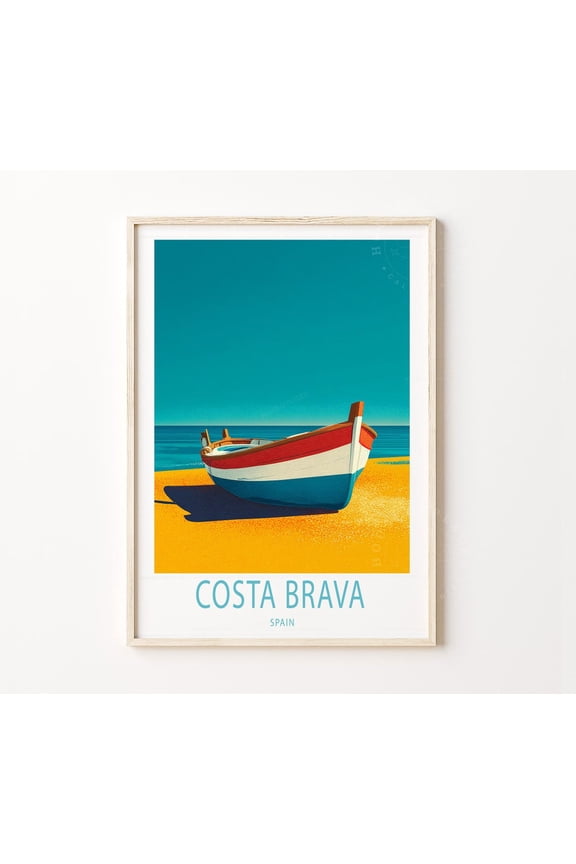 Costa Brava Spain Classic Coastal Travel Wall Art Home Decor