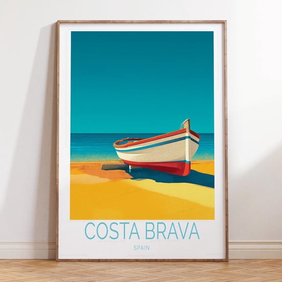 Costa Brava Spain Scenic Coastal Town Print, Unframed Paper Print Size 8x12