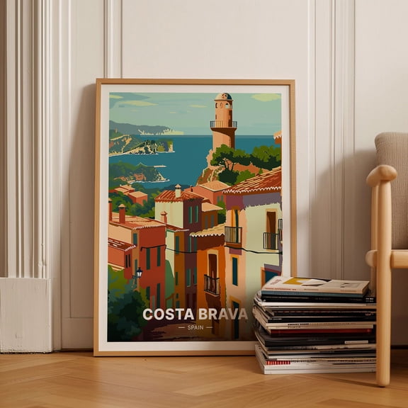 Costa Brava Spain Travel Poster Mediterranean Wall Art C20914