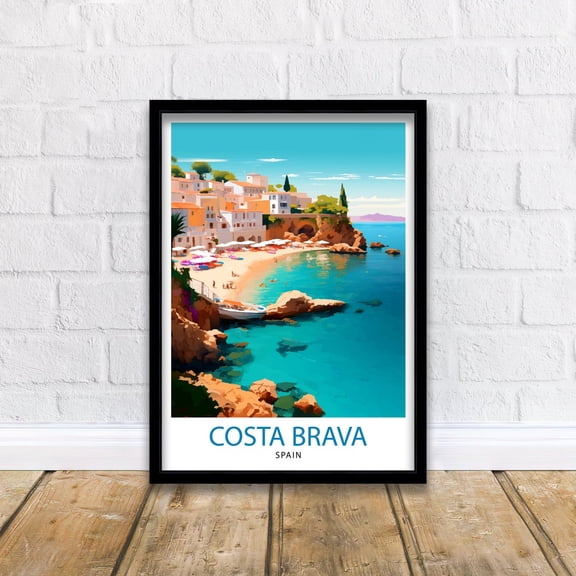 Costa Brava Spain Travel Printcosta Brava Wall Decor Costa Brava Home Living Decor Costa Brava Illustration Travel Gift