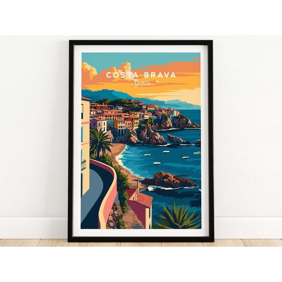 Costa Brava Travel Print Artwork Wall Hanging Home Decoration Gallery Wall Art Birthday Present Wedding Anniversary Gift Home Office Decor
