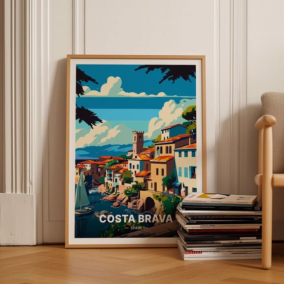 Costa Brava Travel Spain Scenic Landscape Wall Art, Unframed Paper Poster 8x10in