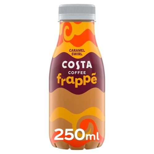 Costa Coffee Frappe Caramel Swirl Iced Coffee 250ml, British Import (Pack of 6)