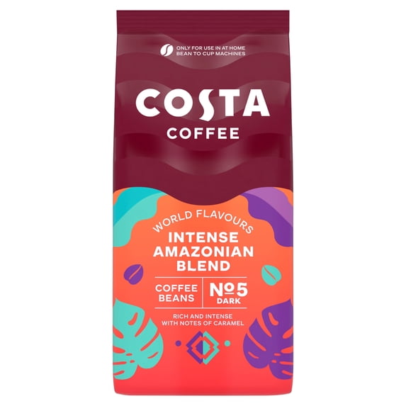 Costa Coffee Intense Amazonian Blend Coffee Beans 1kg Imported from Britain