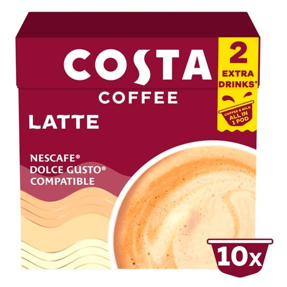 Costa Coffee Latte Pods 10 X 16G Imported from Britain