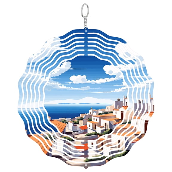 Costa De La Luz Spain Beach 3D Wind Spinner Metal Laser Cut Hanging Sculpture Outdoor Decor Andalusian Sun Gift