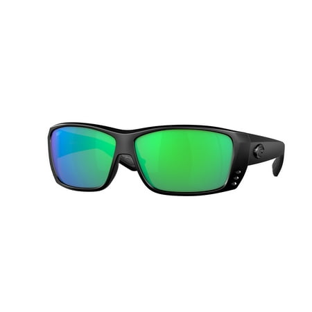 Costa Del Mar Sunglasses for Men Cat Cay Mens Polarized Sunglasses - UV Protection - Fishing, Boating & Beach - Size 61 - Blackout/Green Mirror 580P