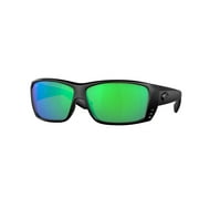 Costa Del Mar Sunglasses for Men Cat Cay Mens Polarized Sunglasses - UV Protection - Fishing, Boating & Beach - Size 61 - Blackout/Green Mirror 580P