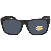 Costa Del Mar Sunglasses for Men - Spearo XL Mens Polarized Sunglasses, UV Protection for Fishing, Boating & Beach - Matte Black/Gray 580P - 59