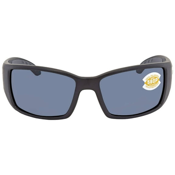 Costa Del Mar men's Blackfin 580P Polarized Round Sunglasses, Matte Black/Grey Polarized-580P, 62 mm
