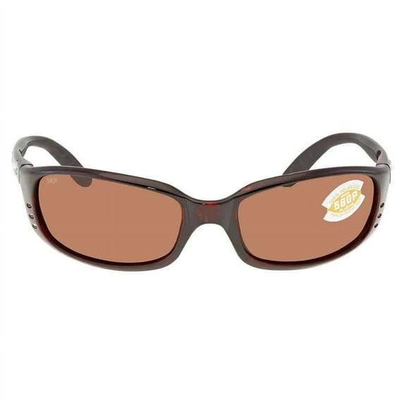 Costa Del Mar Men's Brine Polarized Oval Sunglasses, Tortoise/Copper Polarized-580P, 59 mm
