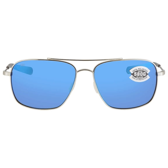 Costa Del Mar CANAVERAL Blue Mirror Polarized Glass Titanium Men's Sunglasses CAN 21 OBMGLP 59