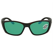Costa Del Mar Mens Fisch Rectangular Sunglasses, Tortoise/Copper Green Mirrored Polarized-580G, 64 mm
